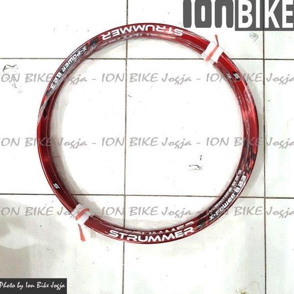 Sepasang Velg Rims Strummer X- Power Red Premium 27.5 32 H Sepeda Mtb