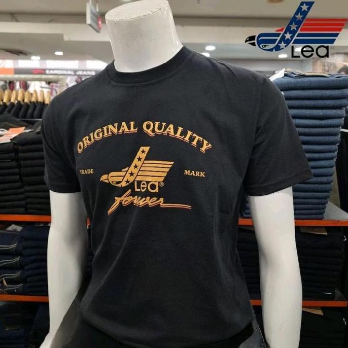 KAOS PRIA LENGAN PENDEK LEA JEANS SLIMFIT WARNA HITAM