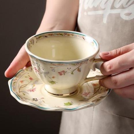 NEW  ROSE GARDEN Cup & Saucer/Aesthetic Korean Style Tea Cup/Cangkir Teh Vintage/Cangkir Teh Mewah P