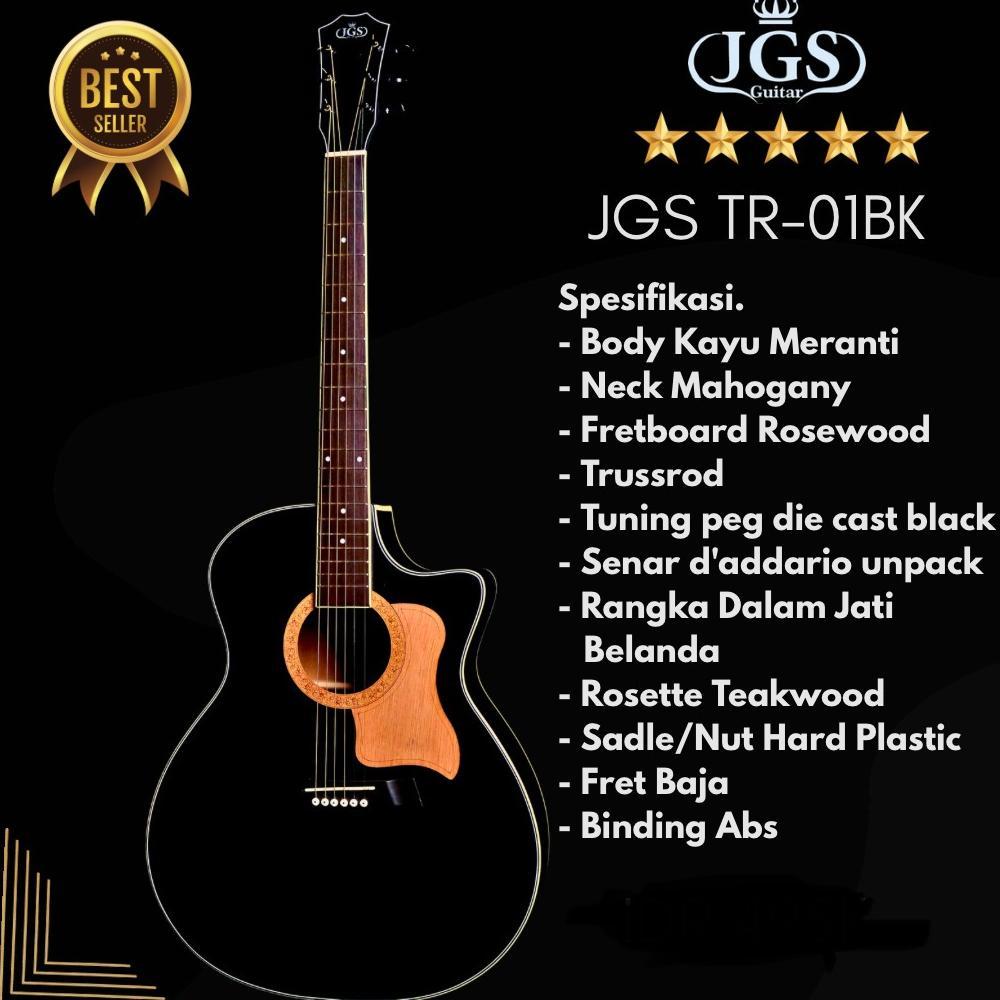 NOAHCOLLECTION GITAR AKUSTIK / AKUSTIK ELEKTRIK JGS GUITAR TR-01 BK (HITAM DOFF) HEMAT