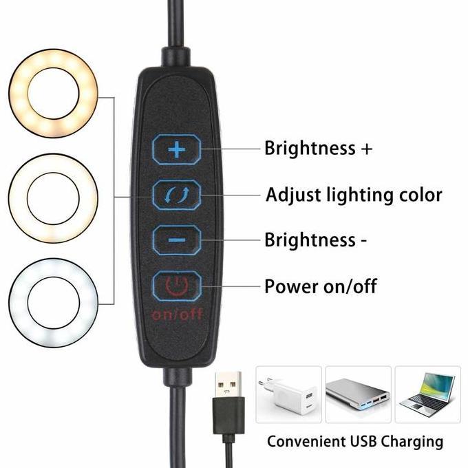 COD KKMOON Kaca Pembesar servis elektronik hp + lampu untuk membaca lampu baca meja 12W 1200lm TA