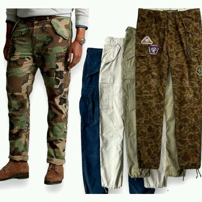 Celana Panjang Cargo Pria Prl Canvas Slimfit Bsize