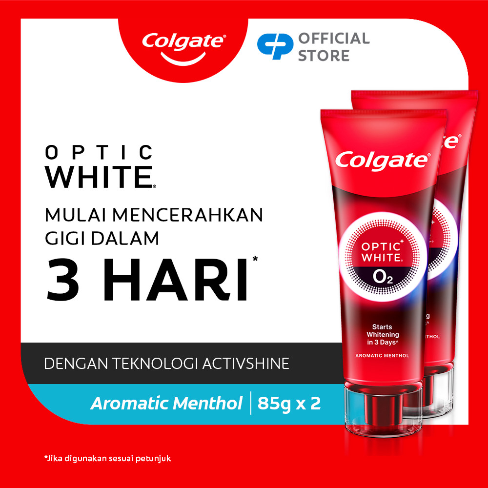 Colgate Optic White O2 85g Aromatic Menthol - Pasta Gigi Pemutih (2pcs)