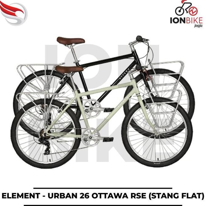 Sepeda Urban 26 Element Ottawa RSE Edition Flatbar Frame Alloy Ringan 7 Speed Bonus Rak Commuter Bik