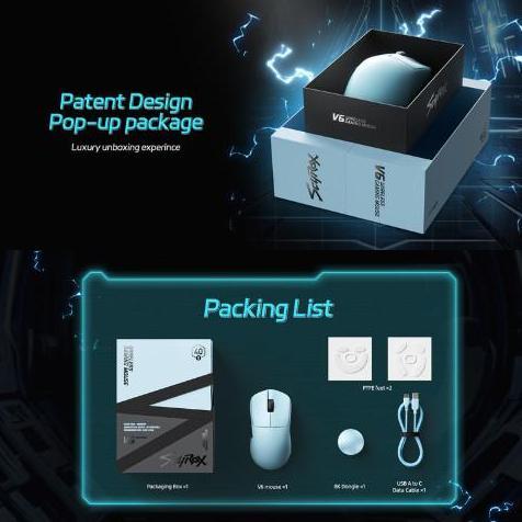 Giocare- Scyrox V6 / V-6 Ultra Lhtweht Gaming Mouse Paw-3950 8K Polling Rate