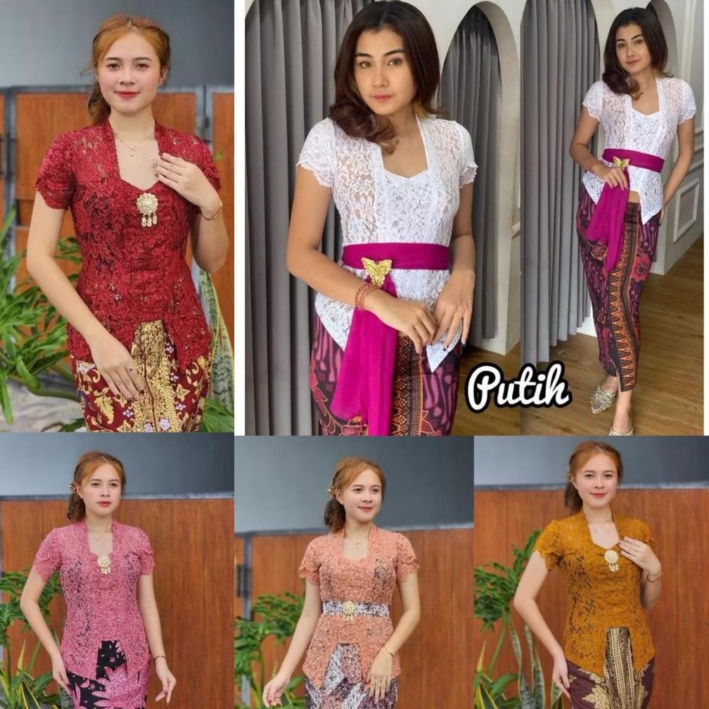 Saless Atasan Kebaya Modern Jadi Baju Kebaya Bali Sofia Bed Lengan Pendek Lilit Tumpuk Baju Adat Keb