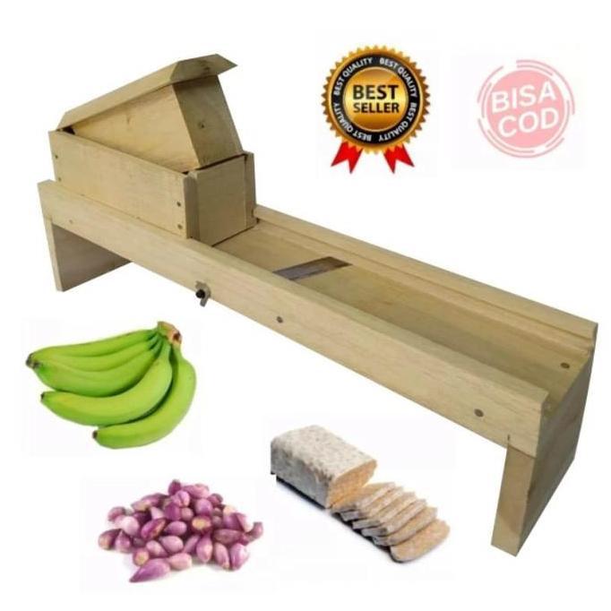 PROMO Pengiris Pemotong Perajang Bawang Parutan Bumbu Sayur Sayuran Serbaguna Asli Kayu Jati JAWA ke