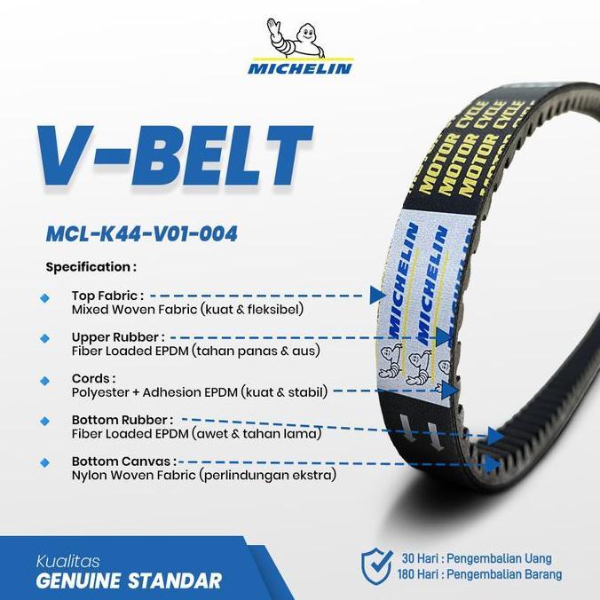 Michelin Vanbelt K44 Stater Halus Beat Fi Vario 110 Esp Scoopy Fi Esp - Garansi 180 Hari