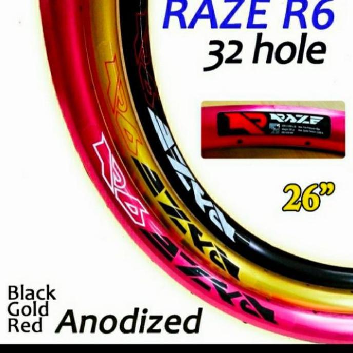 Rims Velg 26 RAZE R6 32 Hole Disc Brake MTB Trail Federal Lebar 35mm Sepasang