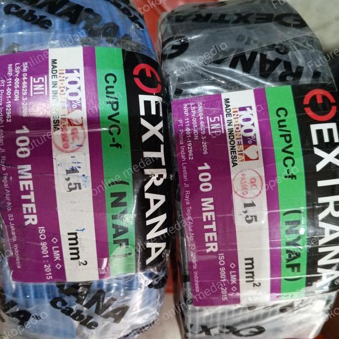 Kabel listrik Nyaf 1,5 mm kabel. Extrana harga per rol 100meter