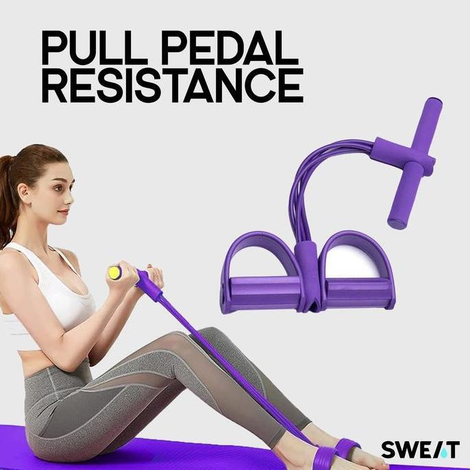 SWEAT - Pedal Puller Resistance | Foot Pull Rope - Alat Gym Pengecil Perut & Kaki Tube Elastis untuk