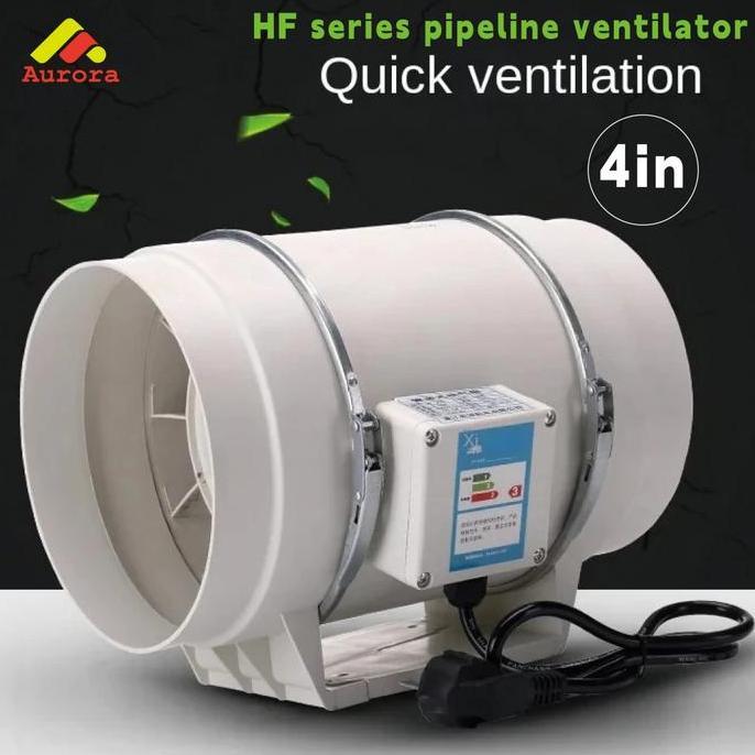 BUNDUQ 4 Inch Blower Exhaust Fan Kipas Mountable Exhaust Fan Tekanan Meningkatkan Fan Ventilator Kam