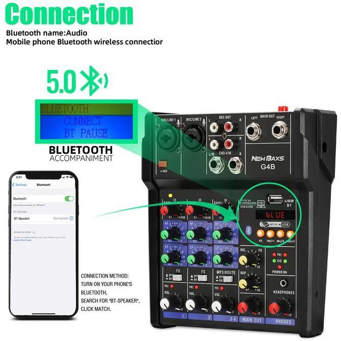 NEW BAXS G4/G4B audio mixer Profesional Mixer audio murah meriah rakitan Mini 4-Saluran Mixer audio 