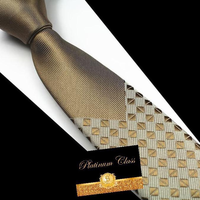 Dasi pria slim gold emas platinum class