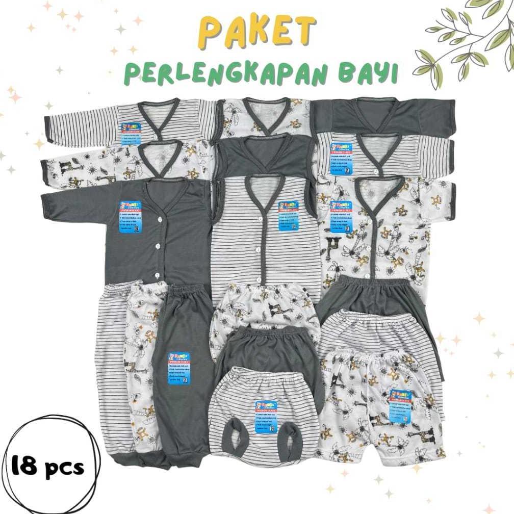 NEW Paket baju bayi 18 pcs hijau sage hemat pakaian bayi newborn netral