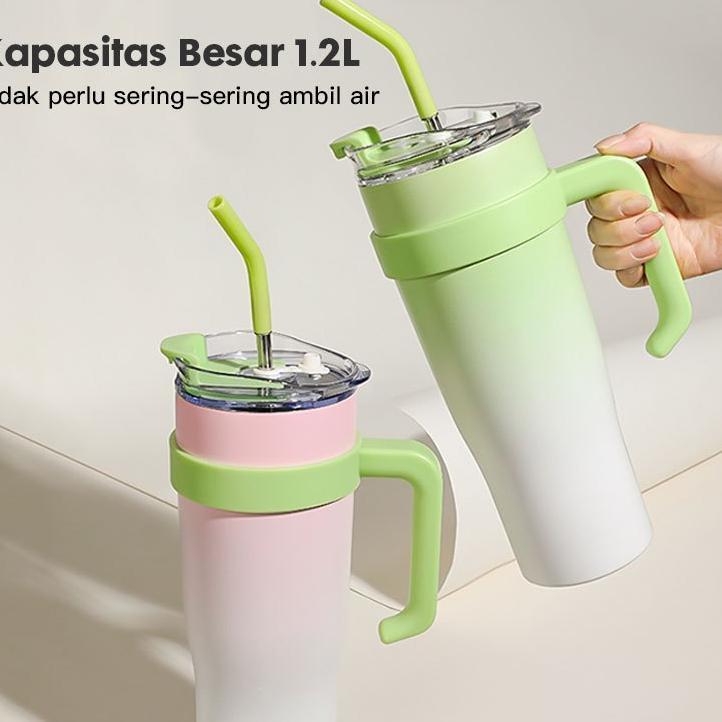 Botol Tumbler Stainless Steel 1.2 Liter Gelas Thermos Kopi Tahan Panas Dingin Bpa Free Tumblr Botol 