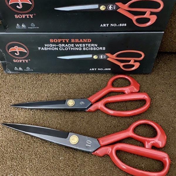 Gunting Softy / Gunting Kain Gagang Karet Premium / Gunting Taylor / Gunting Penjahit
