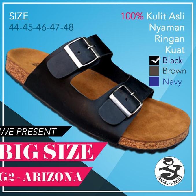 BSIZE Sandal Kulit pria Yri ukuran JUMBO 44 45 46 47 48