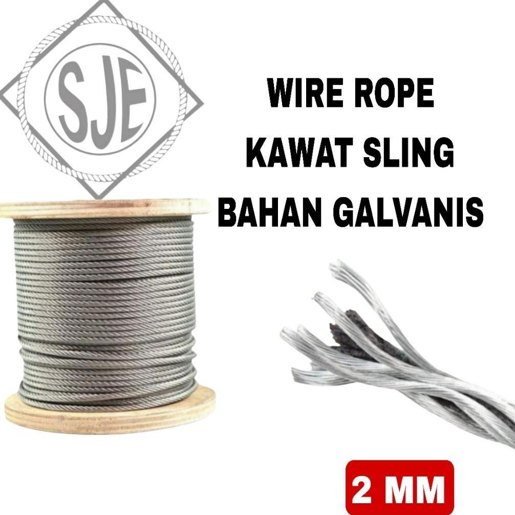 Sling baja 2mm / kawat baja 2mm / seling baja 2mm / bahan galvanis