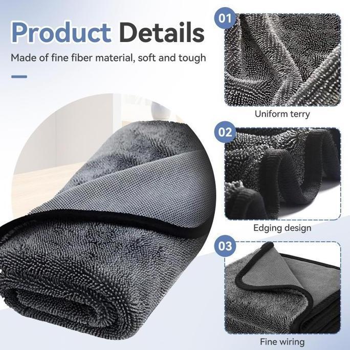 40x60/60x90CM Kain Lap Pengering Cuci Mobil / Kain Cuci Mobil Microfiber Kain Lap Mobil TS