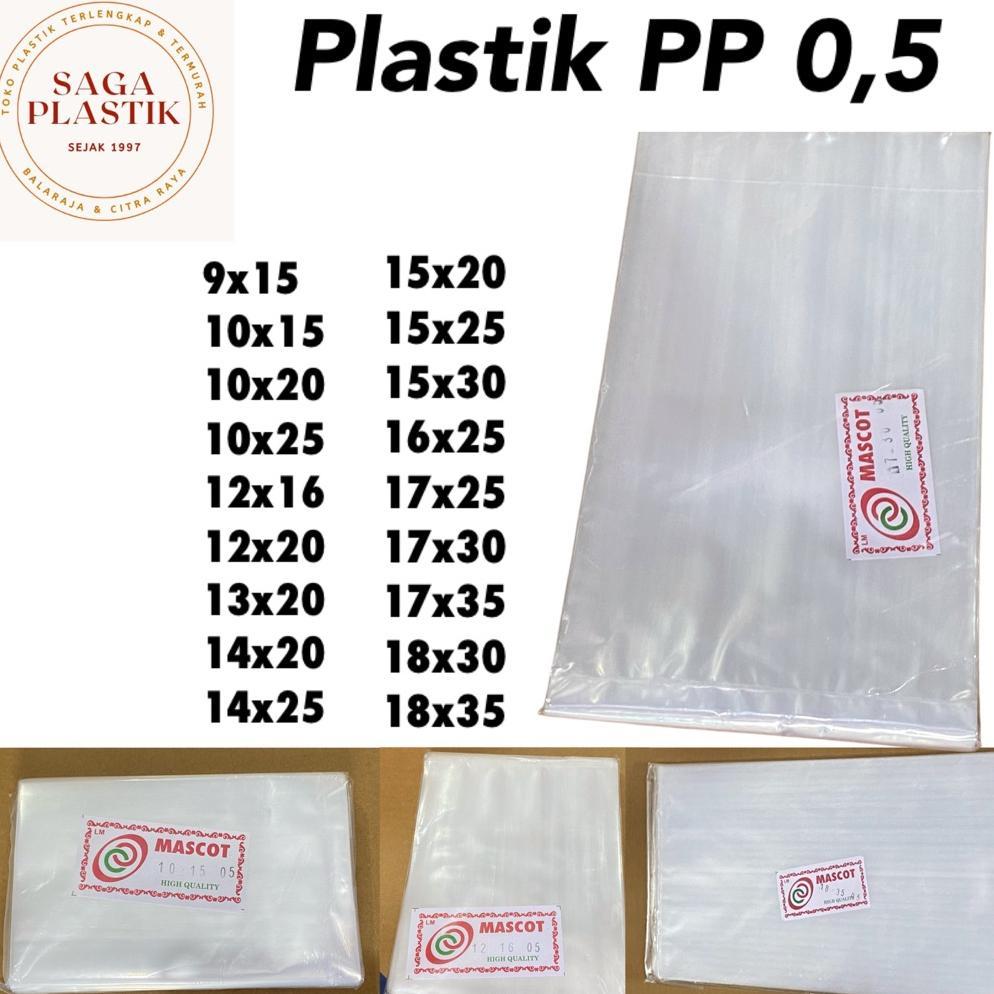 Plastik PP Bening Tebal 0,5 Ukuran 9x15 9x20 10x15 10x20 10x25 12x16 12x20 12x25 13x20 14x20 14x25 1