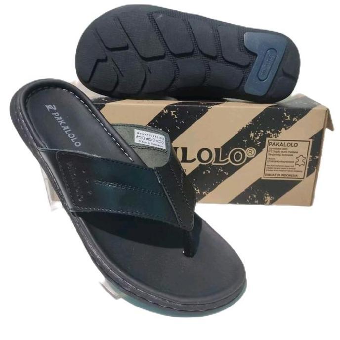 PAKALOLO ARJUNA 01 HITAM Sandal Jepit Pria Orinal Leather