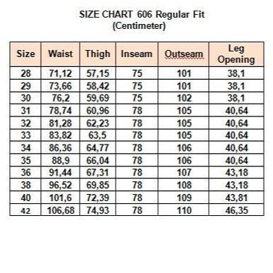 Celana Panjang LEA Jeans 606 - Basic Series Orange Label Regular Fit Blue Black Indo 14,5 oz 6060131