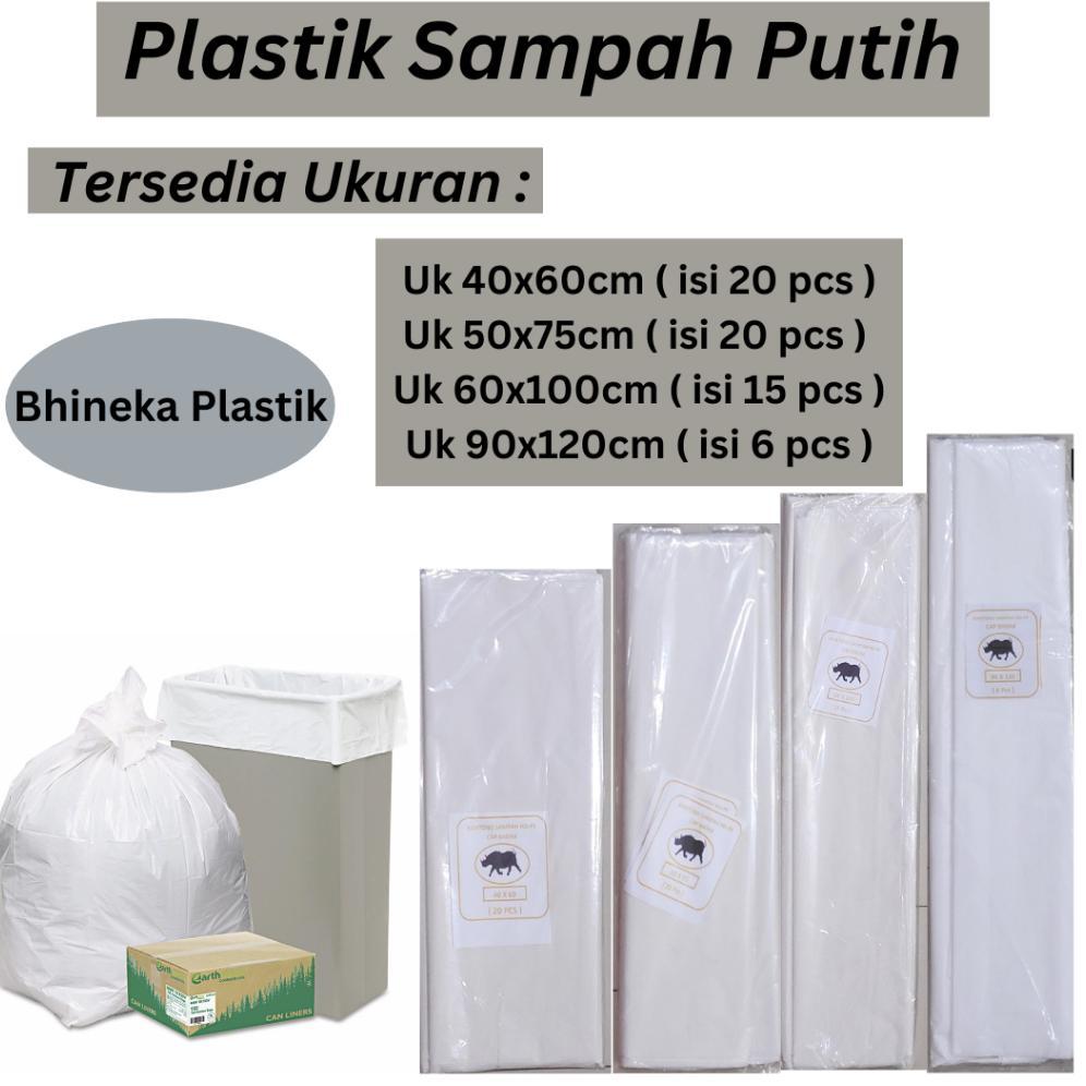 Plastik Sampah Putih Uk 90x120/60x100/50x75/ 40x60,kantong Sampah Putih, Trash bag Putih Susu
