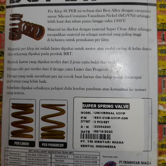 Per Klep Progressive Brt Klx Dan Crf Plus Ganjelan Per Klep Original Brt Original Dan Terpercaya