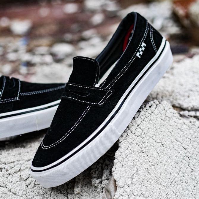 VANS SKATE SLIP ON STYLE 53 BLACK/WHITE ORINAL100%