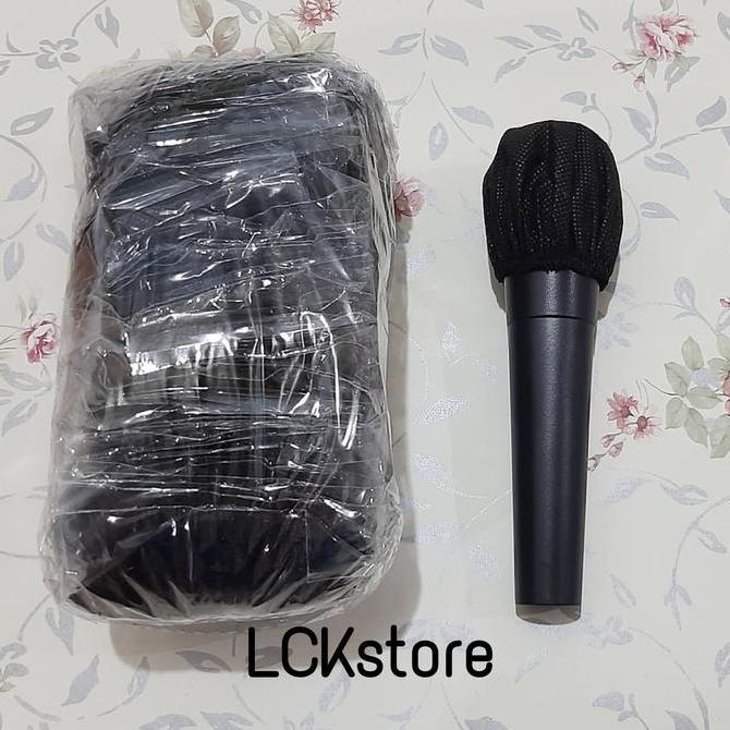 Vocale- Shure Microphone Cover 1000Pc / Shure Mic / Cover Mic Bahan Kain Sekali Pakai  Hitam Putih