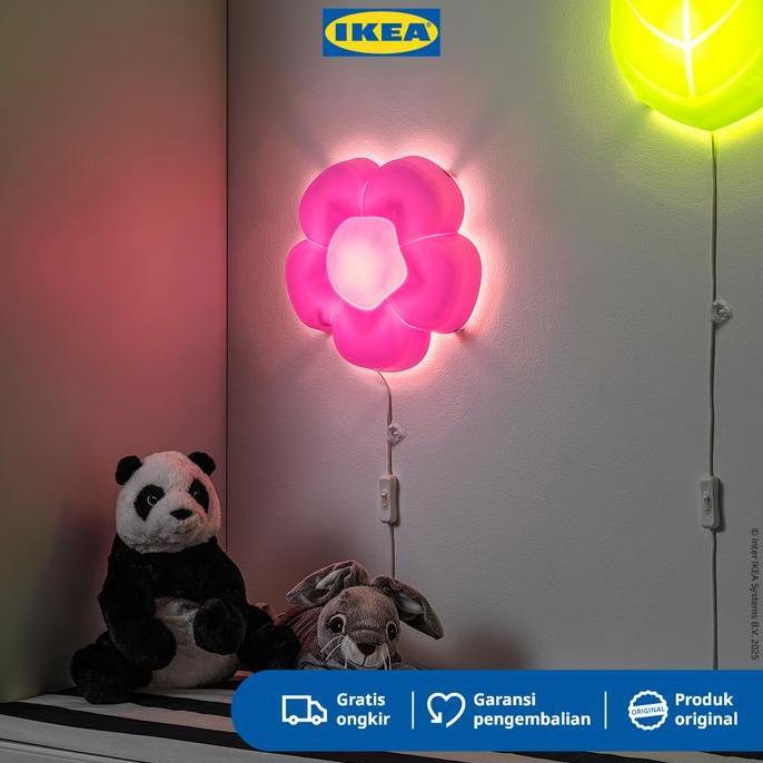 Promo Ikea Upplyst Lampu Dinding Led Ungu Bentuk Bunga Plastik Terbaru 