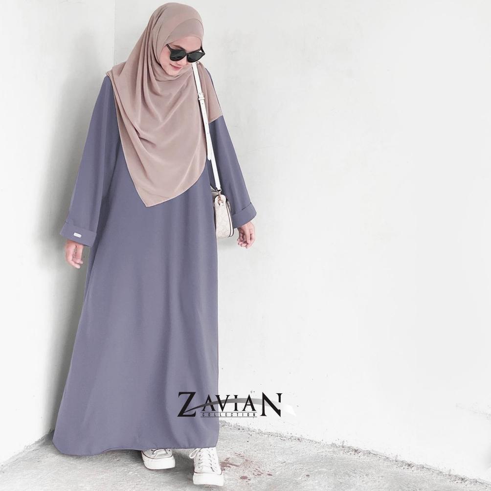 ORIGINAL (BISA COD) ZAVIAN LONG DRESS GAMIS ABAYA POLOS / GAMIS WANITA KEKINIAN UKURAN S M L XXL / G