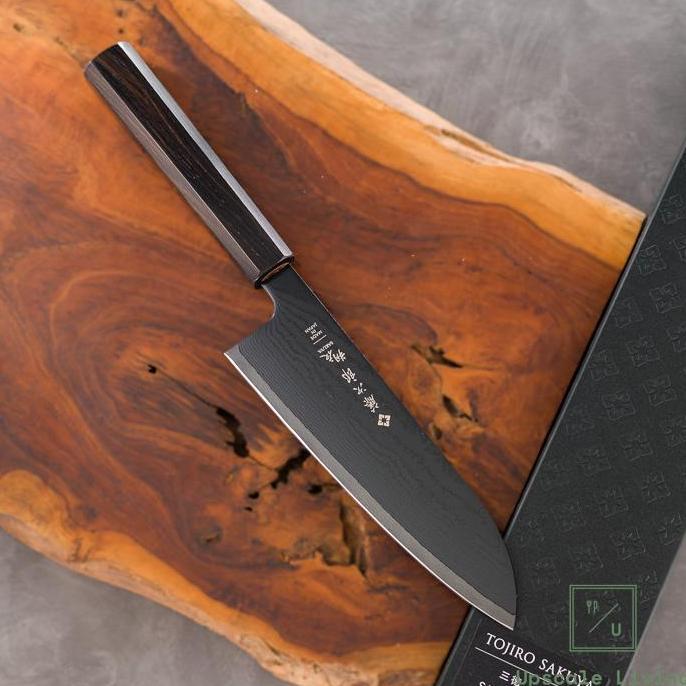 Pisau Dapur Jepang Tojiro Sakuya VG10 Damascus Santoku 165mm