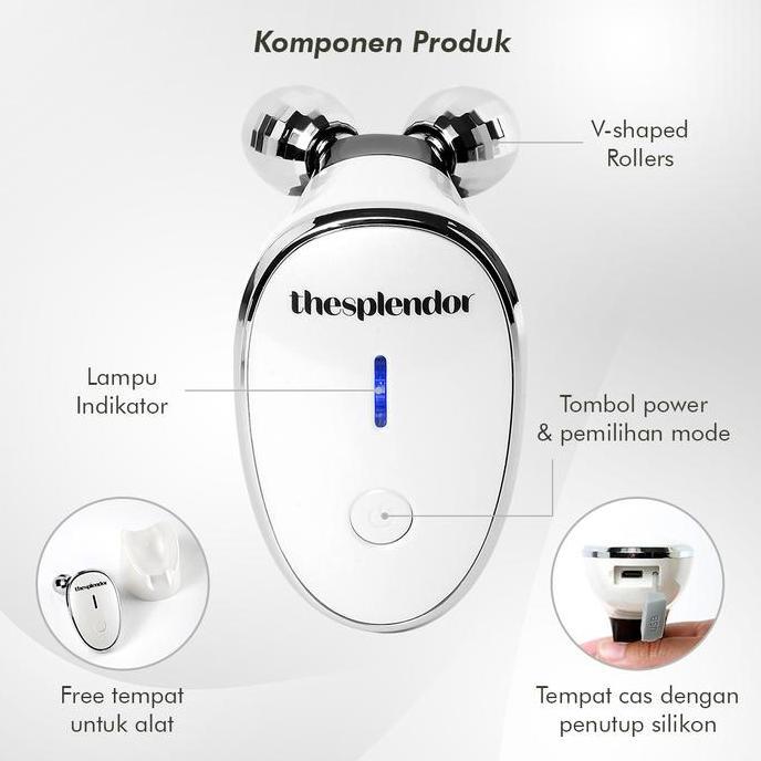 The Splendor Orion Alat Penirus Wajah | Microcurrent Facial Device| Face Roller Pijat Anti Aging | A