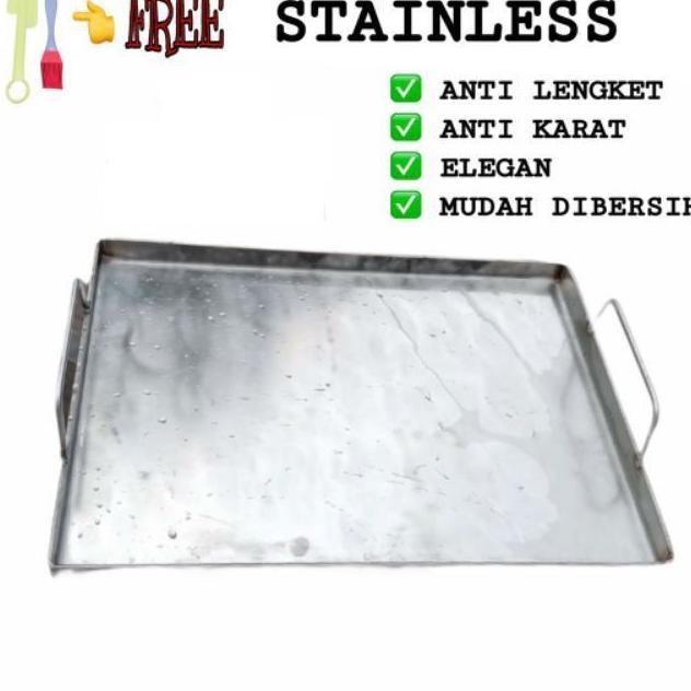 Wajan Roti Bakar / Wajan Kebab / Wajan Sosis / Pemanggang Roti Bakar / Stainless
