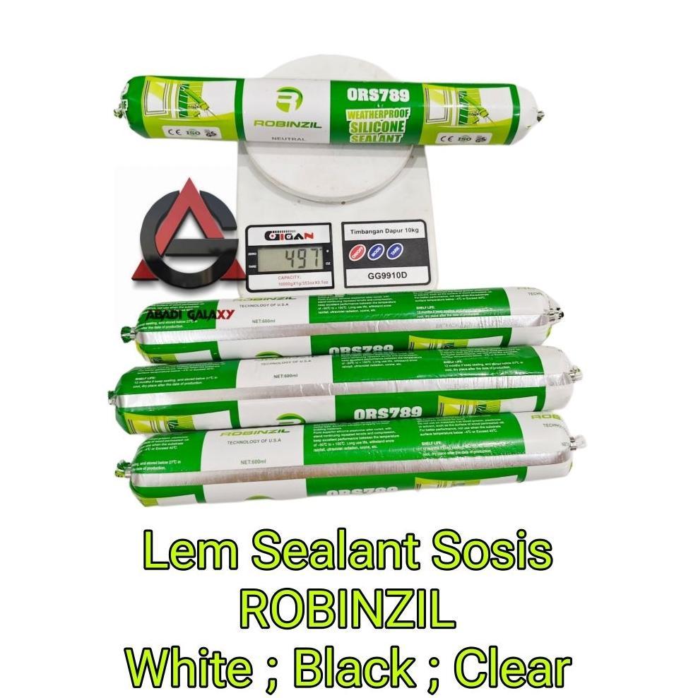(Harga 1 Pcs) Lem Sealant Lem Silent Lem Sosis Putih ; Hitam ; Clear Robinzil
