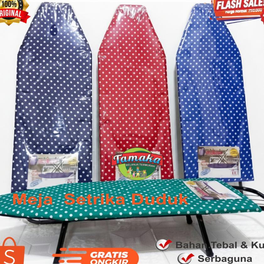Termurah Meja Setrika Lipat Jumbo Kokoh Portable / Meja Setrika Duduk & Berdiri / Meja Setrika Kaki 