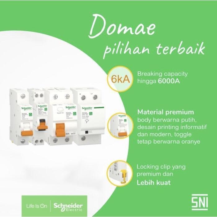 MCB 4 AMPERE 1 PHASE DOMAE 6KA SCHNEIDER ORIGINAL MERLIN GERIN ORIGINAL DAN TERPERCAYA
