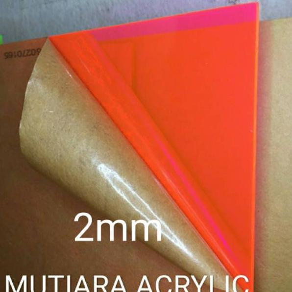 Acrylic /Akrilik Lembaran 2Mm 42 X30Cm (A3) /Akrilik Warna/ Orange Transparan  Ukuran A 3/Mika Raybe