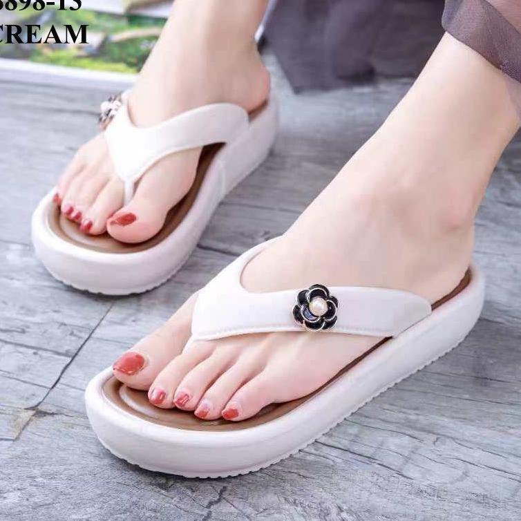 Terlaris-  (J) (Cod)  Sandal Jepit Karet Wanita Import J8898-13 Sandal Wanita Karet Sandal Rumah Imp