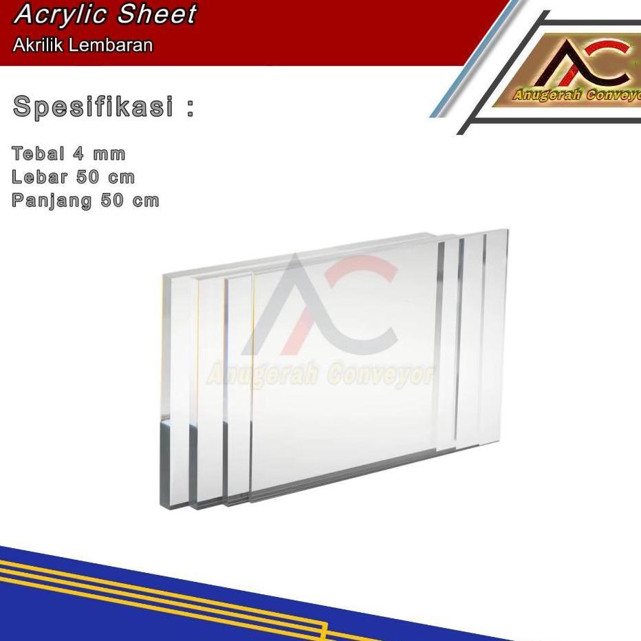 Akrilik Lembaran Ukuran Tebal 4 Mm X 50 Cm X 50 Cm