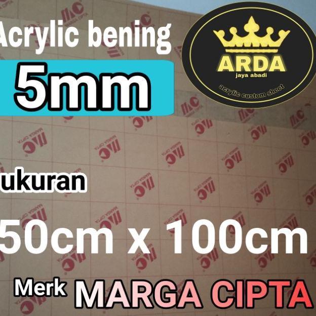 Akrilik 5Mm Bening 50 X 100 Cm Akrilik Lembaran