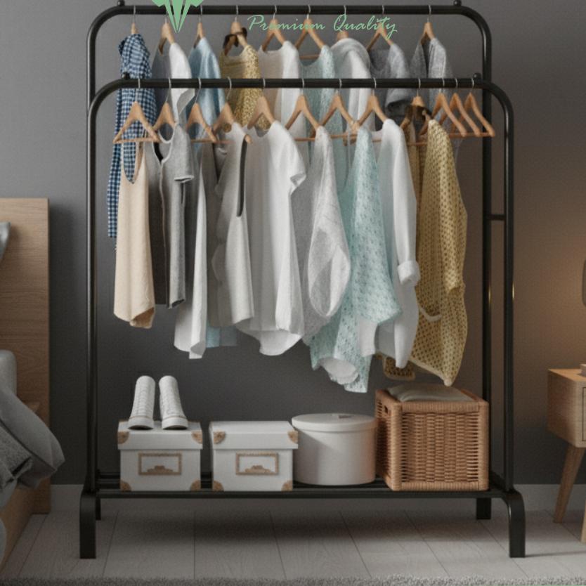 Cod Stand Hanger Gantungan Baju Berdiri Bahan Besi Tempat Gantung Baju Gawangan Baju Rak Baju