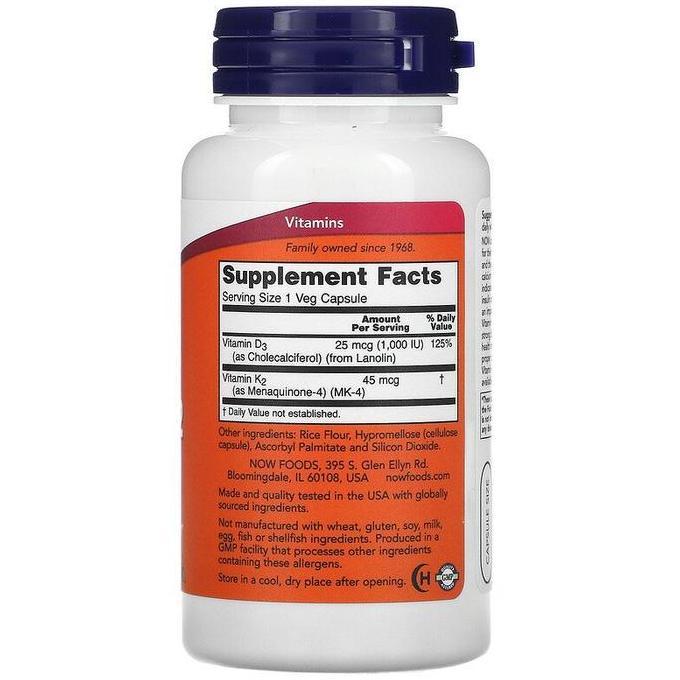 Arrivare- Now Foods Vitamin K2 D3 Isi 120 Capsuls D 3 1000 Usa Bukan Blackmores Fish