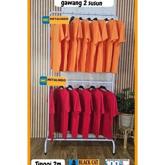 Gantungan Gawang Gamis Tinggi 2 M Hanger Display Baju Gawangan Baju 2 Susun