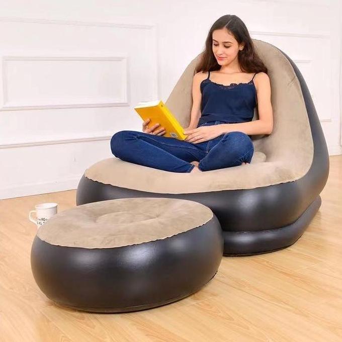 Sofa Santai Angin Kursi Santai Dengan Sandaran Kaki - Sofa Malas Empuk (Juga Tersedia Dengan Pompa A