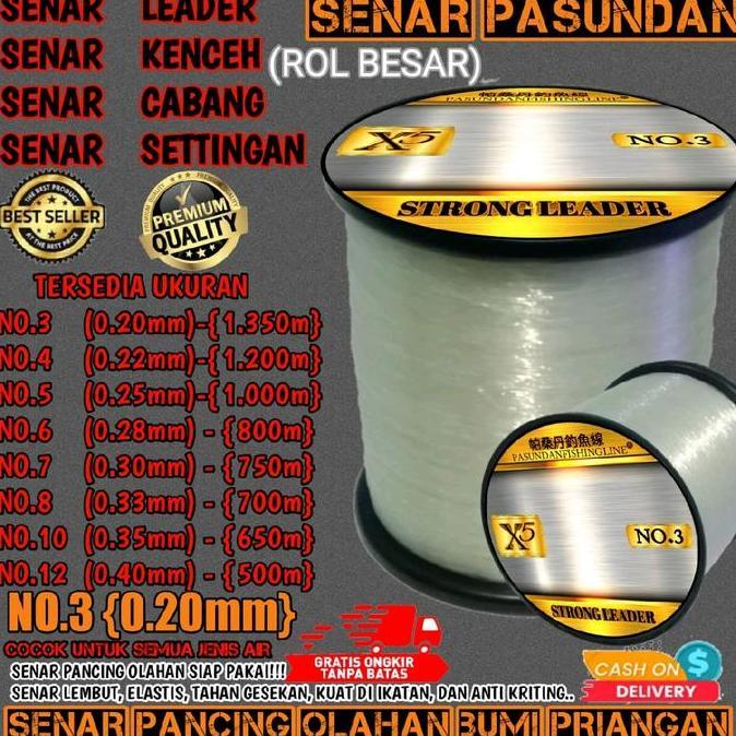 Pesce- Senar Pancing Kenceh X5 Pasundan Anti Kriting Kecil Super Kuat Pasundan Fishing Line