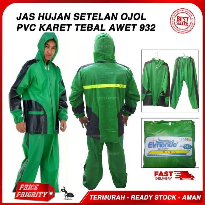 JAS HUJAN Setelan GOJEK GRAB Jaket Celana ELMONDO 932 Promo TERMURAH