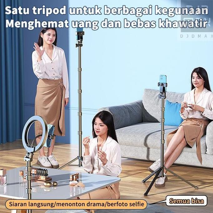 Avila_Vela - Djdmax Tripod Handphone 2,1 Meter Besi Plus Mini Ball Head Holder/Tripod Hp Ring Light 